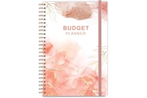 GETVOW Budget Planner - Monthly Finance Organizer with Expense Tracker Notebook to Manage Your Money Effectively, Undated Finance Planner/Account Book, Start Anytime, 1 Year Use, A5, Rose Watercolor