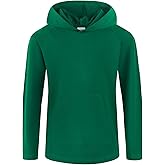 Spring&Gege Boys Light Weight Long Sleeve Hooded T-shirt Casual Solid Pullover Hoodie with Pocket