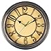 Belinlen 12 Inch Wall Clock Bedroom Wall Clock Retro Non Ticking Silent Quartz Decorative Wall Clock (Bronze)