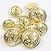 14 Pieces Metal Blazer Button Set - Naval Anchor CREST - for Blazer, Suits, Sport Coat, Uniform, Jacket (Gold 18mm 23mm)