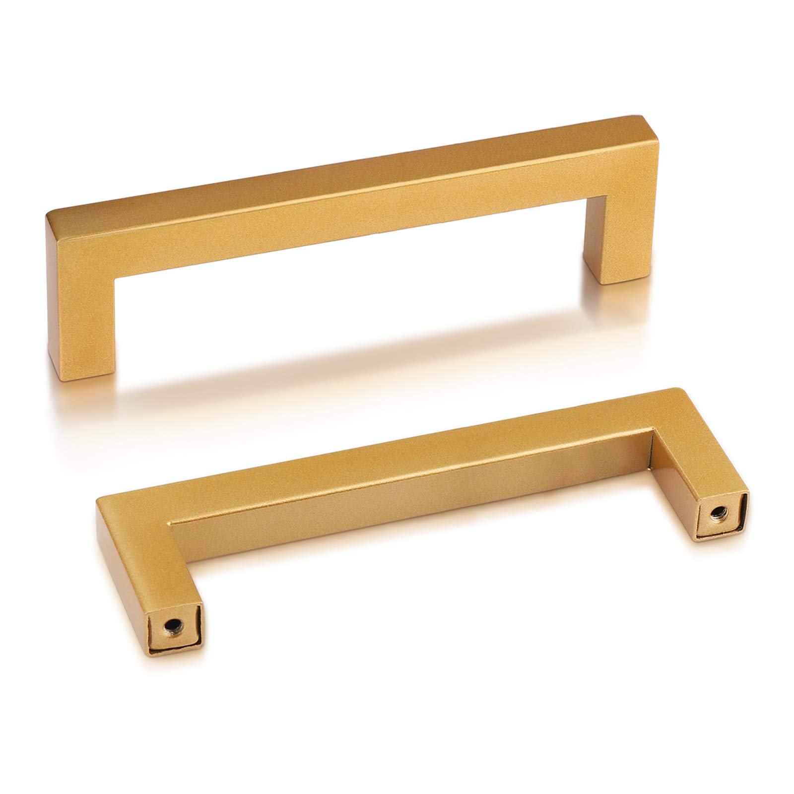 PinLin 10 Pack Cabinet Handles Hole Spacing 128mm(5 inch) Brushed Brass Cupboard Door Handles Stainless Steel T Bar Kitchen Knob Cabinet Hardware for Bathroom Drawer Pulls Wardrobe Handles