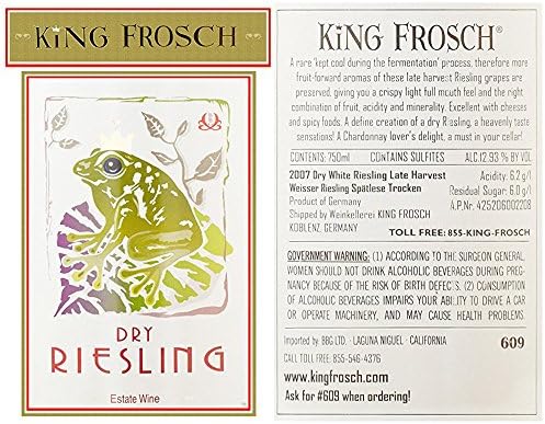 2011 King Frosch Riesling Auslese 750 mL All Natural German White Wine