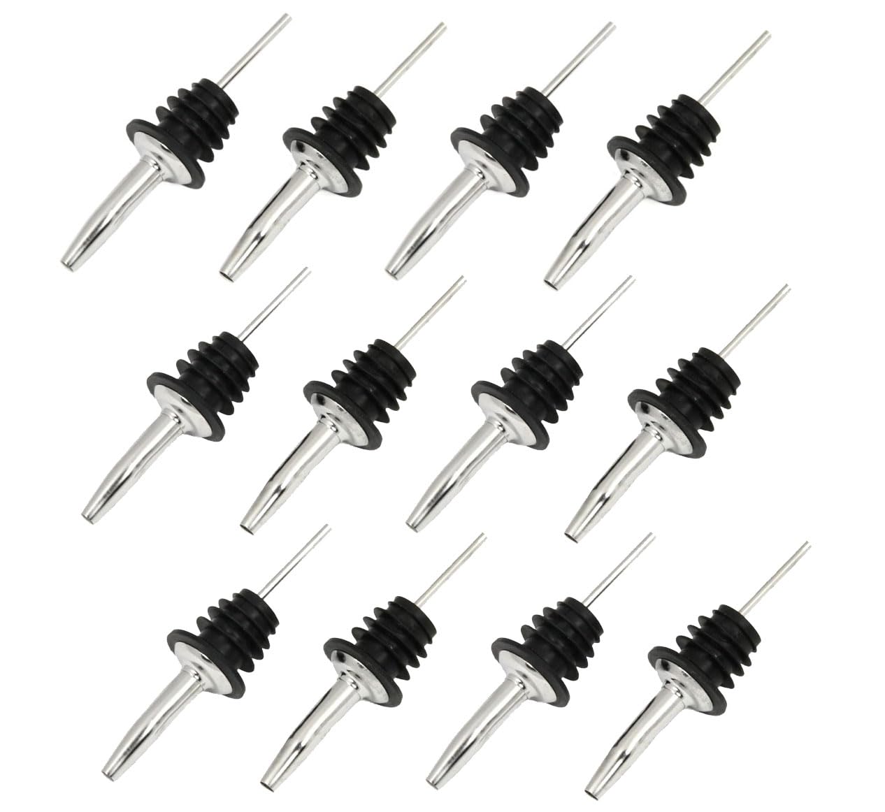 Voarge 12pcs Stainless Steel Metal Pourer Pourer Bottle Pourer Stopper, Reusable Bottle Pourers, Classic Style Wine Pourer Conical Spout