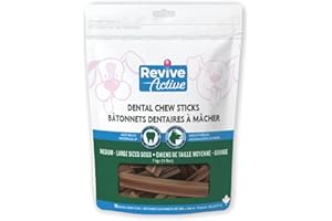Revive Active – Dental Chews Sticks For Dogs 18ct – Help to Remove Plaque and Tarter Build-Up - Improves Oral Health and Main