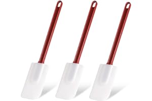 Silicone Rubber Spatulas Pack of 3, 16-Inch Rubber Spatula for Baking, High Heat Spatula, Commercial Spatulas for Cooking, Co
