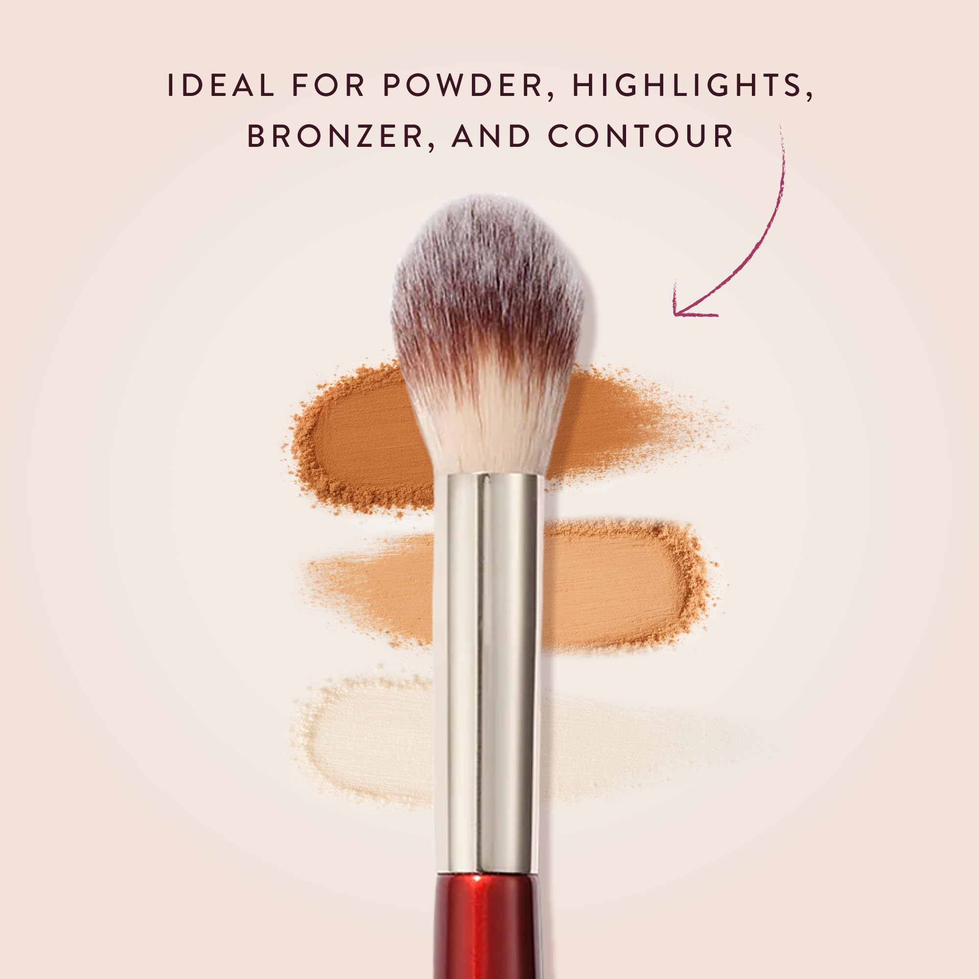 BK BEAUTY 108 PRECISION POWDER MAKEUP BRUSH – Pro-Designed Tapered Brush for Precise Under-Eye Setting, Crease-Free Finish, and Subtle Highlighting