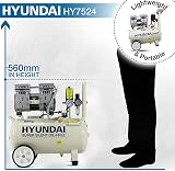 Hyundai 24L Oil-Free Low Noise Air Compressor 750W 5.2CFM Twin Gauges view 3