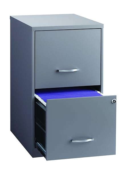 Platinum Gray Space Solutions 2 Drawer File Cabinet 18 Inch