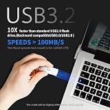 TCELL Push 128GB USB 3.2 Gen1 Flash Drive White Retractable Speed 100MB/s view 3