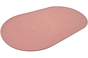 KindTail Dog & Cat Food Mat - Waterproof, Food-Grade Silicone Pet Placemat for Feeding & Water Bowls - Raised Edges Protect Floors - Non-Slip Grip - Dishwasher Safe - 19 x 11 Inches, Pink