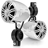 PyleUsa 2.25” Waterproof Off-Road Speakers - 20W Marine Grade Passive Woofer Sound System Full Range Outdoor Audio Stereo Speaker for Motorcycle, Car, ATV, 4x4, Jeep, Boat, Includes Brackets (Chrome)