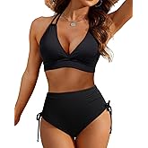 Tempt Me Women High Waisted Bikini Set Two Piece Push Up Bathing Suits Halter Swimsuits with Bottoms