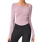 BMJL Womens Workout Tops Built in Bra Active Long Sleeve T Shirt Yoga Athletic Gym Clothes Crop Fall Shirts 2025