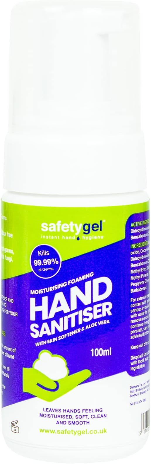 Datesand Group Foaming Hand Sanitiser 100ml - Kills 99.99% Germs & Viruses -