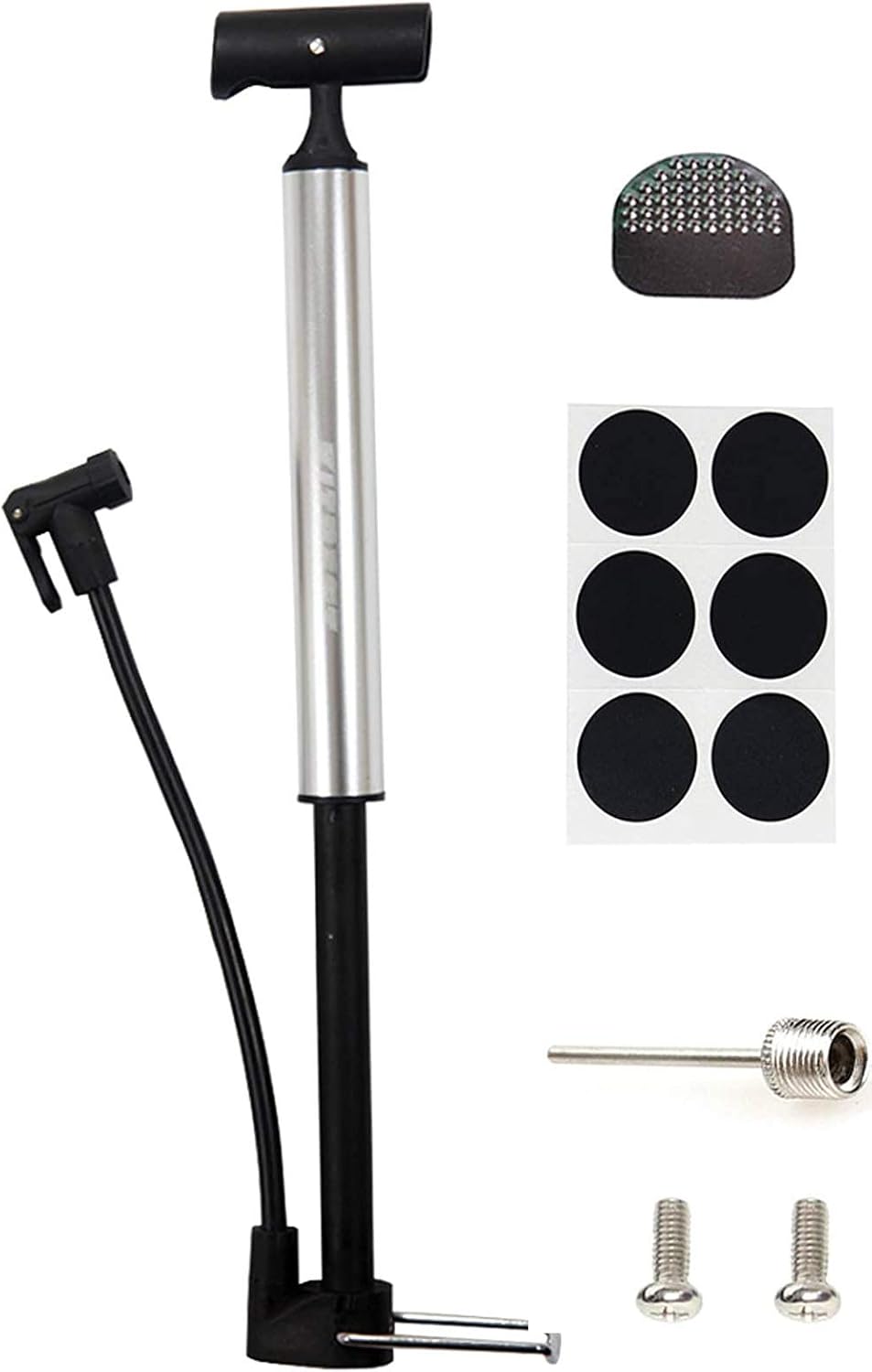 Bike Pump, KITBEST Portable Bicycle Floor Pump with Glueless Puncture Kit, Mountain, Road Bike Tire Pump, Mini Bicycle Air Pump Compatible with Presta Schrader Valve and Sports Ball : Sports & Outdoors