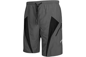 Santic Men's Bike Shorts 4D Padded Mountain Bicycle Bike Shorts Loose Comfort Breathable Fitting Cycling Shorts with Pockets