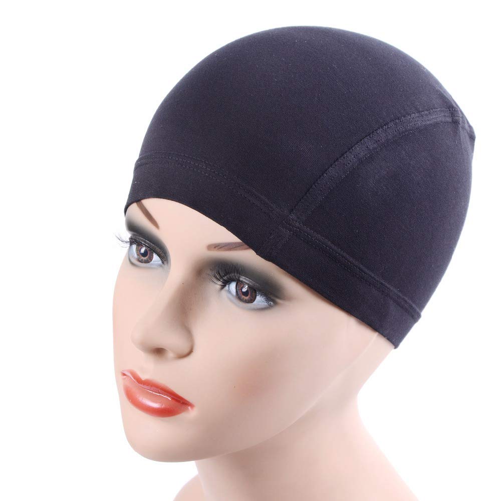 1pc Bamboo Fiber Wig Cap to Hold Wig in Place Elastic Wig Cap for Women Wig Making (Black)