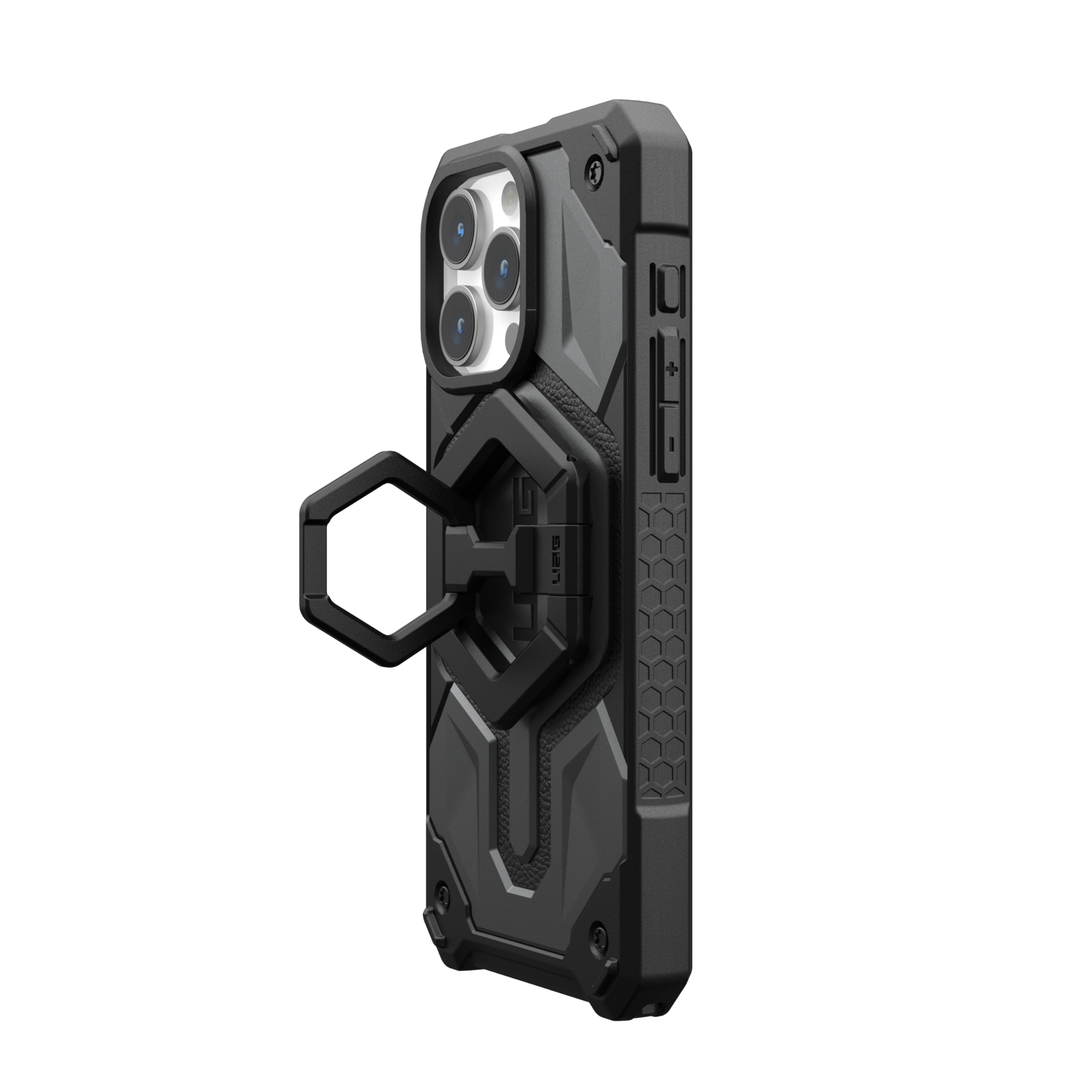 URBAN ARMOR GEAR UAG Magnetic Phone Ring Stand Compatible with MagSafe Magnet, Removable Metal Finger Ring Grip & 360 Rotation Adjustable Kickstand for iPhone 17, Galaxy S25, Black/Black