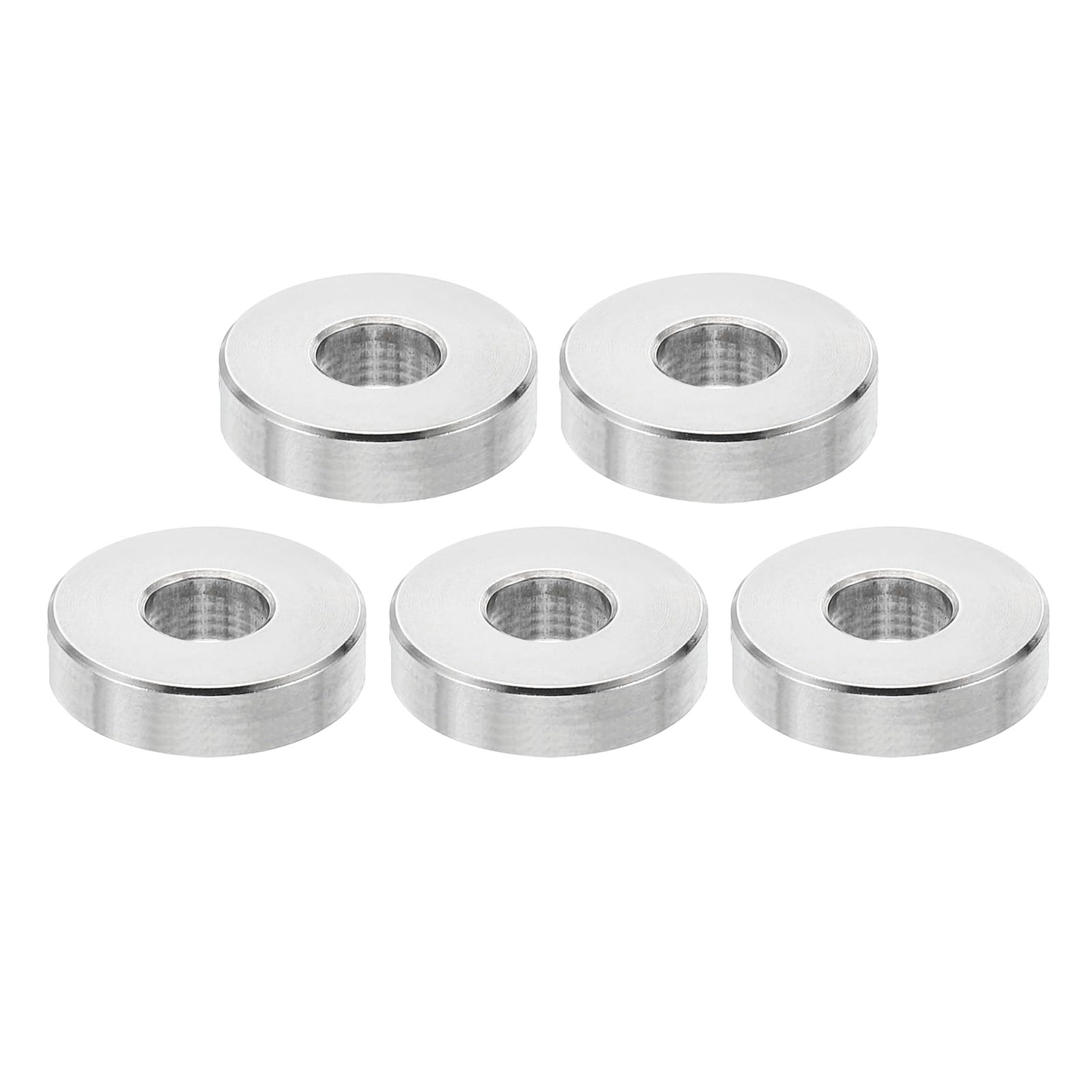 PATIKIL M6 Stainless Steel Spacers, 5 Pcs Metal Spacer Stainless Steel 6.2mm ID x 16mm OD x 5mm L Spacer Screw Standoff Round for 1/4" or M6 Screw Bolts