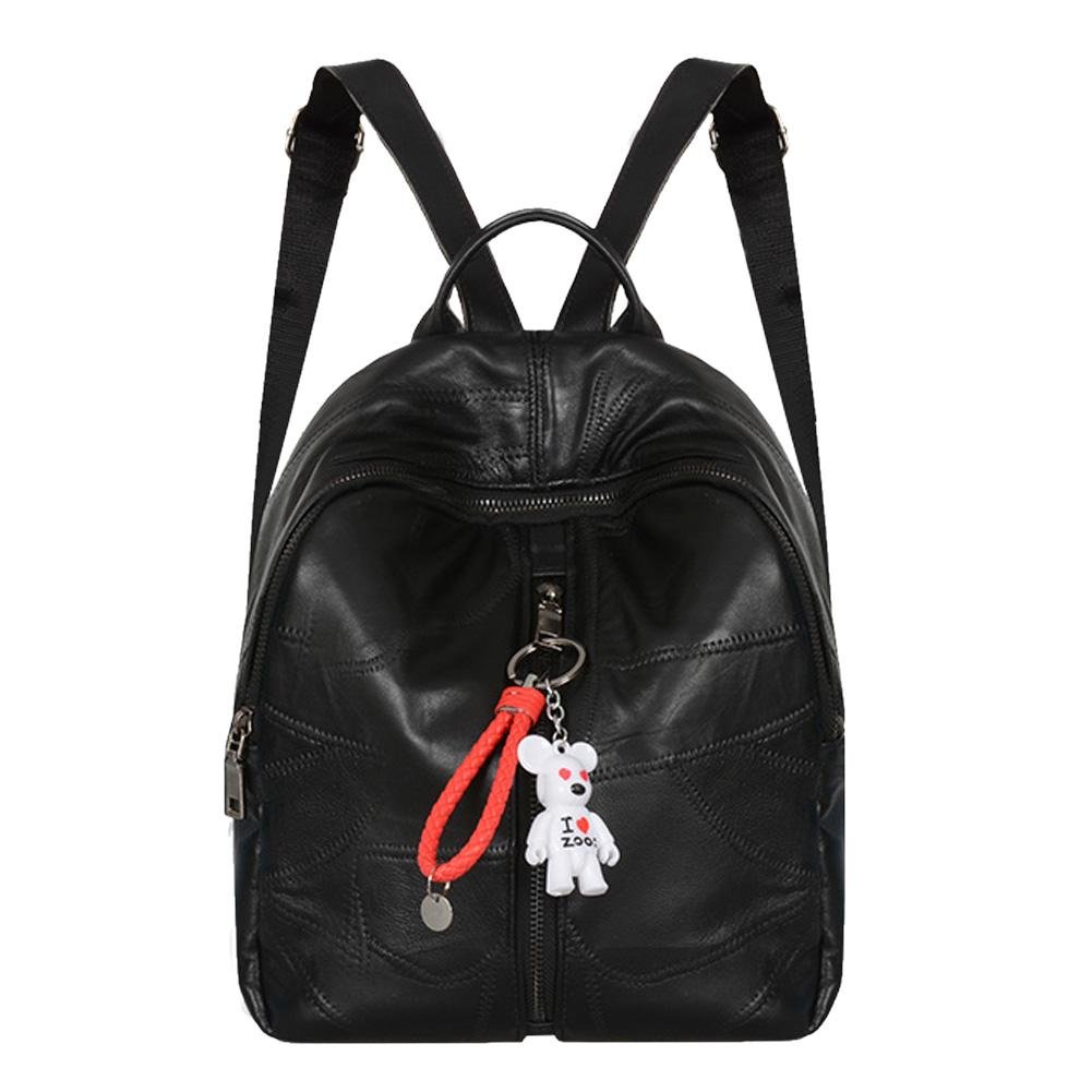fashion women backpack casual pu leather girls college travel shoulder bag black (no.1)