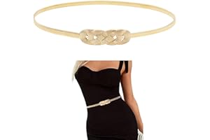E-Clover Womens Fashion Metal Stretch Waist Skinny Belt Waistband