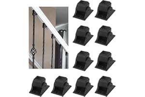 Sidasu 10-Pack Iron Baluster Swivel Shoes – Adjustable Angle Baluster Shoes with Screws, Fits 1/2" Square Stair Spindles, Premium Metal Base for Interior Staircase Railing Balusters