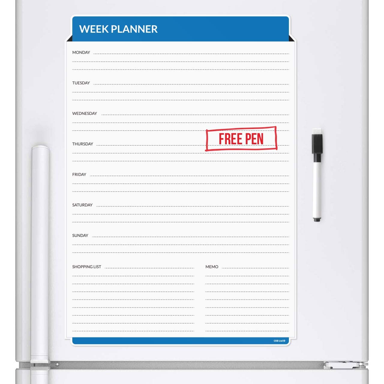 Buy CKB LTD® Blue WEEKLY PLANNER Fridge Board With Marker