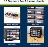 Akro-Mils 10116 16-Drawer Plastic Storage Cabinet Black 26.7 x 16 x 21.6 cm view 5