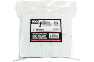 PRO-SHOT PRODUCTS Pro-Shot Premium Gun Cleaning Patches – 100% Cotton Flannel, Superior Weave Technology, Double-Napped for Maximum Absorbency – Lint-Free, Solvent Ready, Caliber Fits - Made in USA