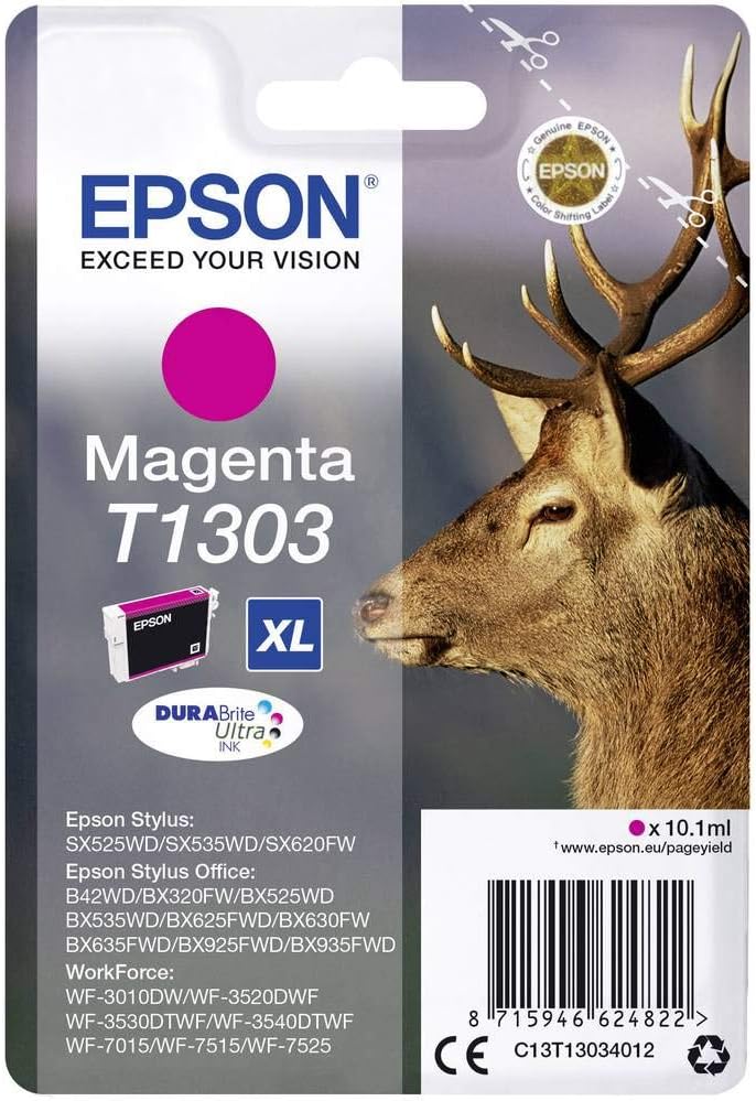 Epson T1303XL Magenta High Yield DURABrite Ultra Ink Cartridge Stag