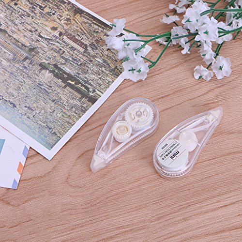 JUNESUN 2Pcs Cute Correction Tape Mini Roller White Out Eraser School Office Stationery