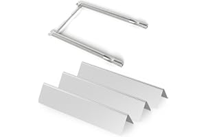 Jakivew Stainless Steel Replacement Parts for Weber Spirit 200 & Spirit II/GS4 Grills, Fits E-210, S-210, E-220, S-220, Flavorizer Bars (#7635, 15.3", Set of 3) and Burner Tubes (#69785)