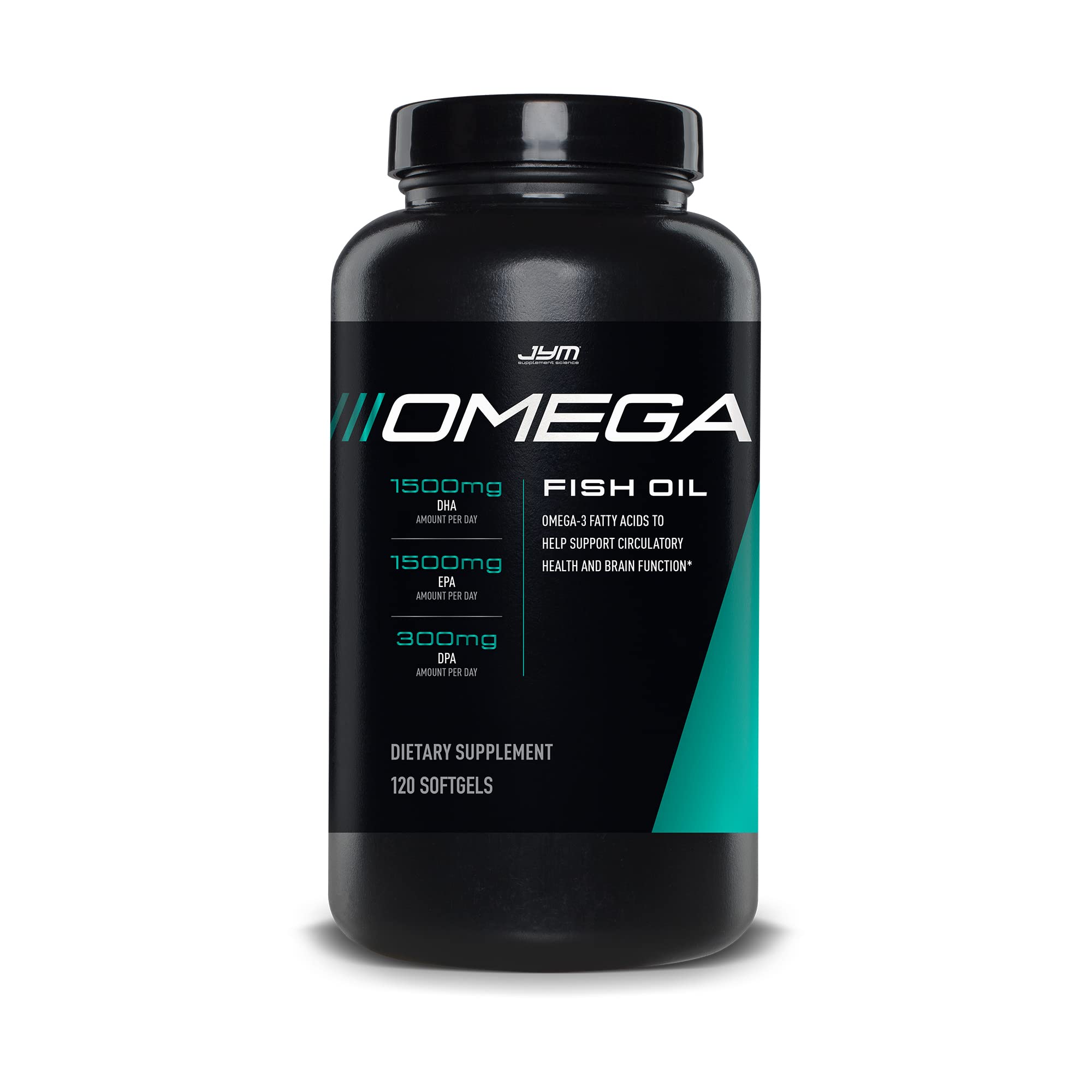 omega jym fish oil 2800mg, high potency omega 3, epa, dha, dpa for brain, heart, & joint support | jym supplement science | 120 soft gels