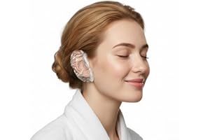AlustraVive Disposable Ear Covers – 200 Pcs Soft Elastic Plastic Ear Caps for Hair Dye, Piercing Aftercare, Salon, Spa, Home 