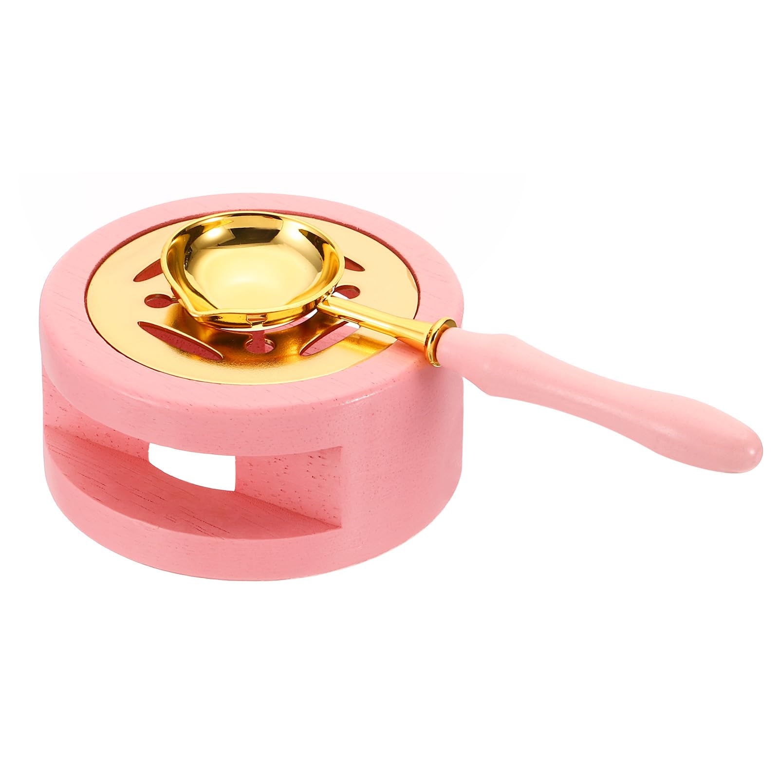 PATIKIL Wax Stamp Seal Kit, Wax Seal Warmer with Melting Spoon Retro Melt Stove Pot Furnace Tool for Wax Sealing Bead Letter Envelope Stamp DIY, Light Pink
