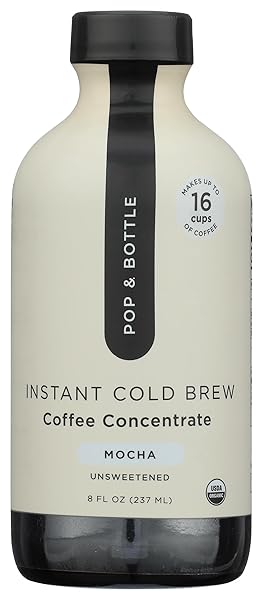 POP AND BOTTLE ORGANIC MOCHA SUPER CONCENTRATE COFFEE, 8 FZ