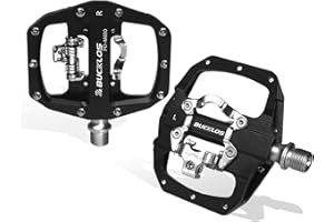 BUCKLOS SPD Pedals PD-M680 Mountain Bike Clip in SPD Flat Combo Dual Sided Pedals - Road Bike MTB Clipless Sealed Bearing Bicycle Clips Pedal Compatible with Shimano SPD Cleats (Black…