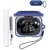 Case Cover for Nothing Ear (a),Full Protective Soft Silicone Skin Case Cover Shock-Absorbing Protective Case with Keychain,Lanyard and Cleaning Pen [Front LED Visible]-Blue