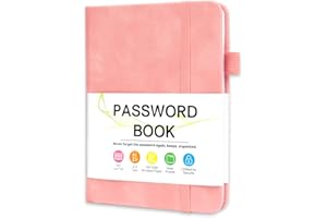 MOSA BEAR Password Keeper Book with Alphabetical Tabs，4.3"x5.7" Small Password Books for Seniors Password Notebook for Internet Website Address Log in Detail (Pink)