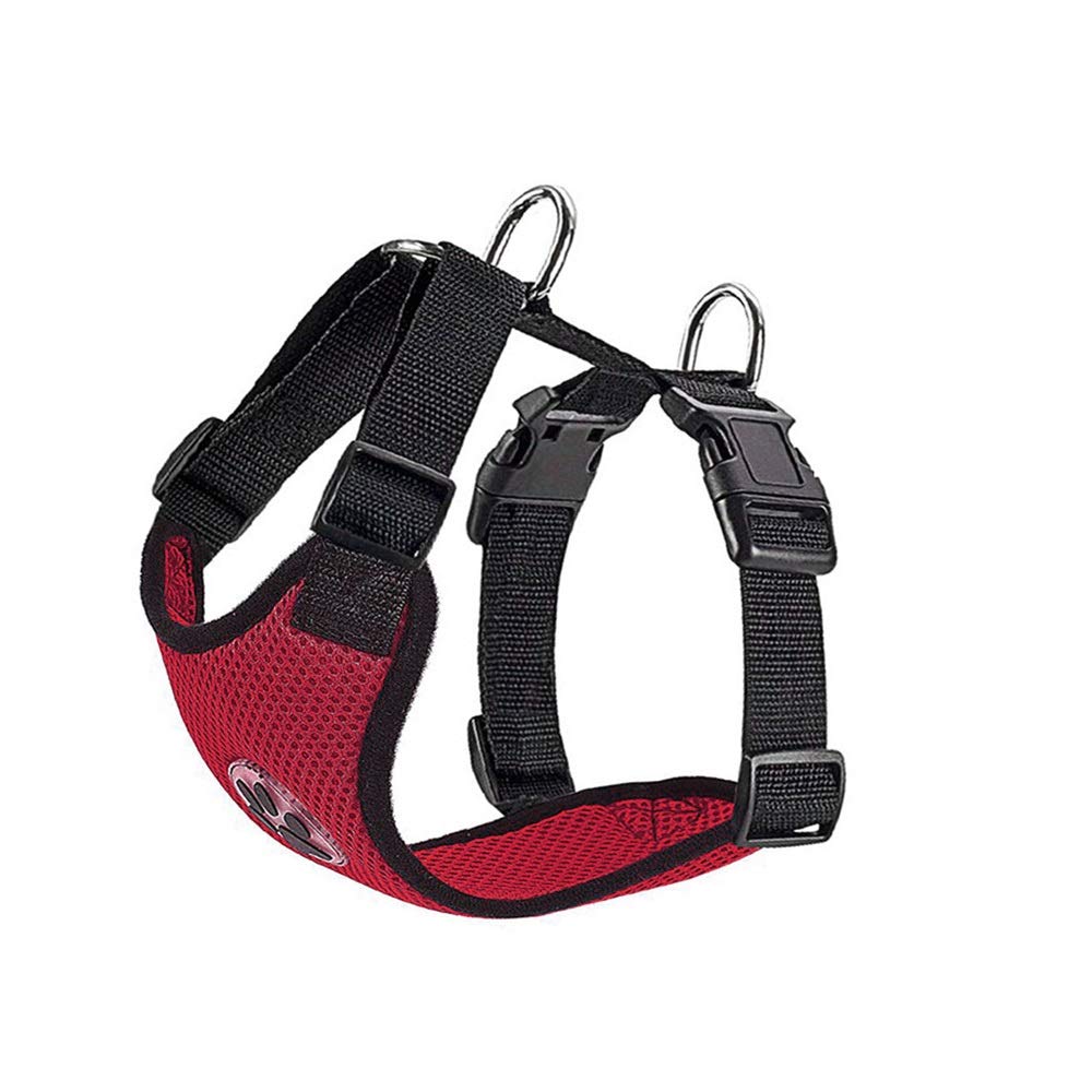 SlowTon Dog Car Vest Harness Multifunction Adjustable Double-Ring Breathable Mesh Fabric Harness for Cat Puppy Road Trip Daily Walks