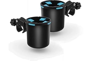 IVYSUN Marine Boat Rail Cup Holder,No-Drill Tool-Free Install,Holds 30-40oz Tumblers,Install On Bimini Top Conver Rail Or Pole, Gift for Pontoon, PWC, Jet Ski