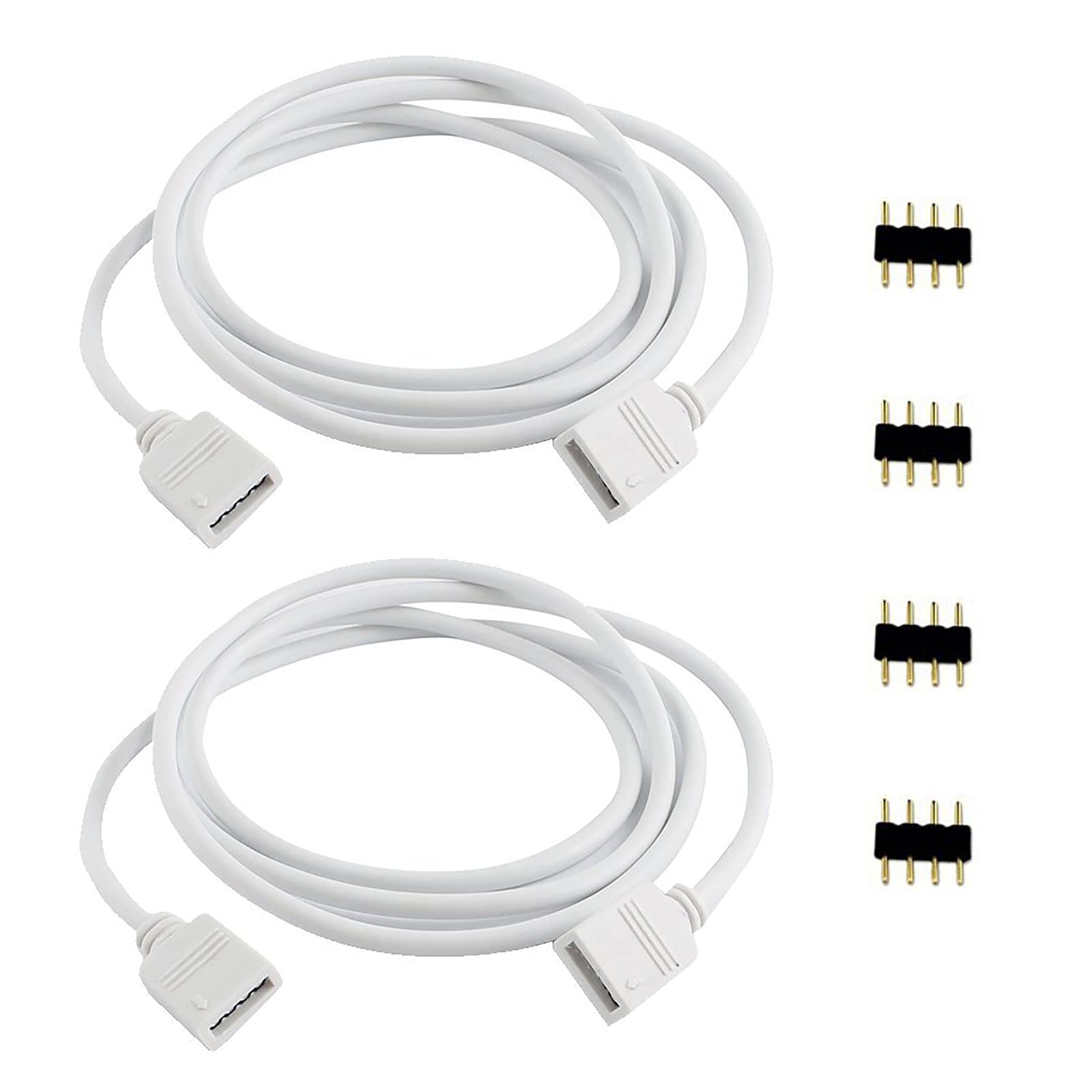 Aroidful 2x 1M 3.28ft 4PIN RGB LED Strip Light Extension Cable, Compatible with 5050 3528 2835 RGB LED Strips and Controllers