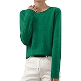 BCGQVZES Cashmere Sweaters for Women Fall Winter Cozy Pullover Long Sleeve Lightweight Soft Wool Sweater