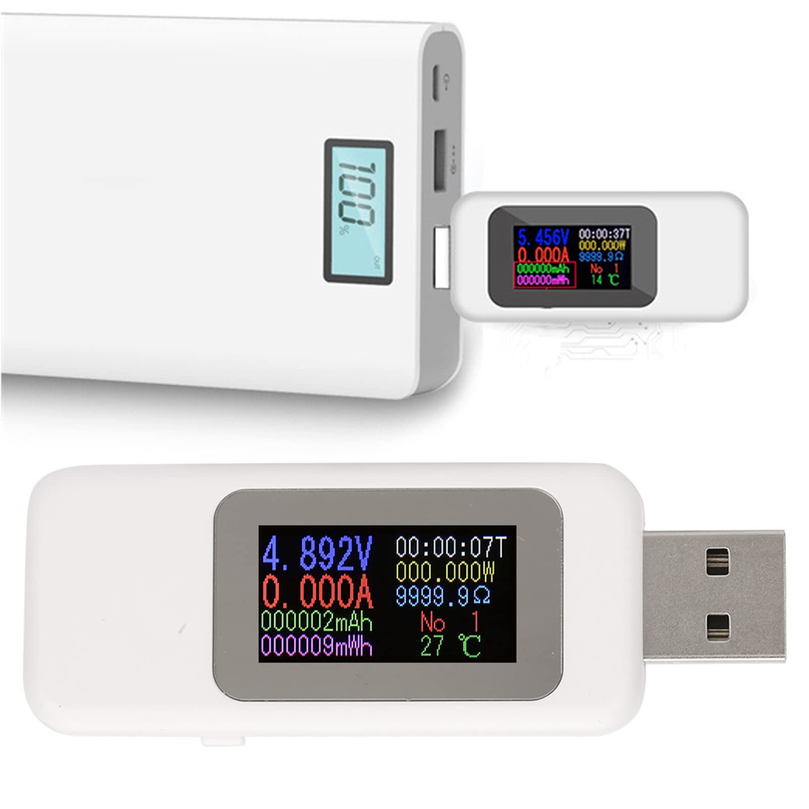 Voltmeter Ammeter DC4-30V USB Tester with two colors(white)