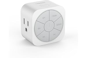TESSAN 1 Pack Timer Outlet Indoor, Countdown Timers for Electrical Outlets Up to 6H for Lights, Iron, Fan, Electric Bike, Auto Shut Off Switch for Home Kitchen Bedroom, 1875W
