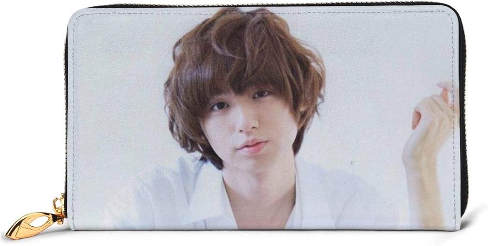 Amazon 伊野尾慧 2 撥水性と耐久性抜群男女兼用 丈夫安全金属ジップレザー財布 カードホルダーバッグ 大容量多機能 無地 シンプル快適で丈夫な防水レザー Bingfone 財布