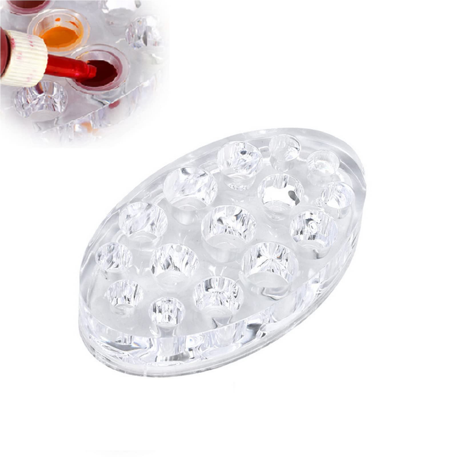 Ink Cup Holder Tattoo, 15-hole Tattoo Paint Accessory Holder, Oval Acrylic Tattoo Permanent Paint Cup Holder, Ink Holder, Tattoo Paint Accessory Holder, Tattoo Accessory Tattoo Kit