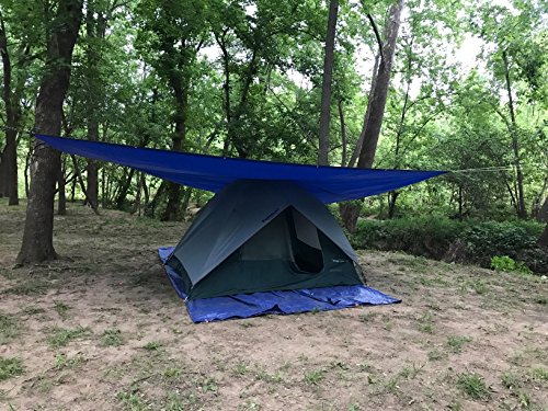 Hanjet Waterproof Tarps 15 x 20 5 Mil Thick Rain Covers Drop Cloths Camping Tents Tarp Blue