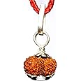 Ramneek Jewels Divya Shakti 100% Original Indonesian Gauri Shankar Rudraksha in Silver capping (Gaurishankar Rudraksh) 11 M.M small size