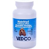 NutriVed Calcium Plus Chewable Tablets for Dogs (60 Count)